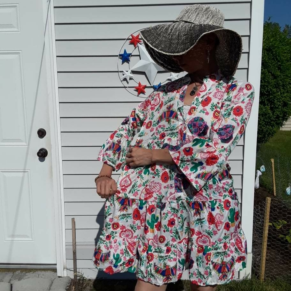 Dia De Los Muertos Sugar Skull Cactus Dress - Picture 4 of 6